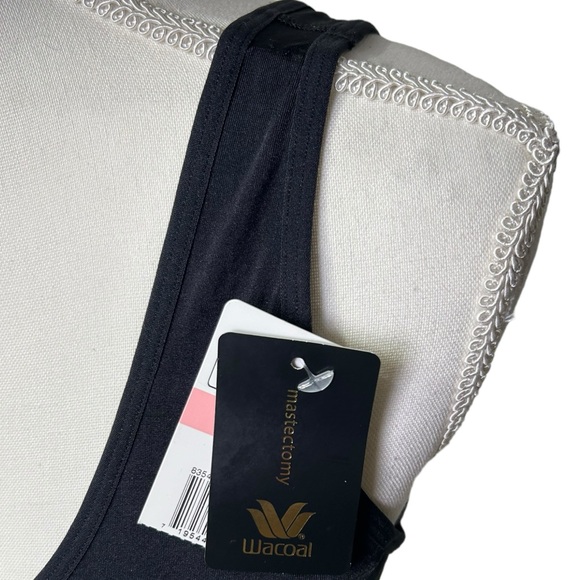 WACOAL women’s black mascetomy wirefree front closure size 40 soft bra NWT - Picture 4 of 8